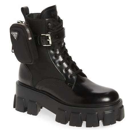 prada chunky sole combat boots|prada block heel combat boots.